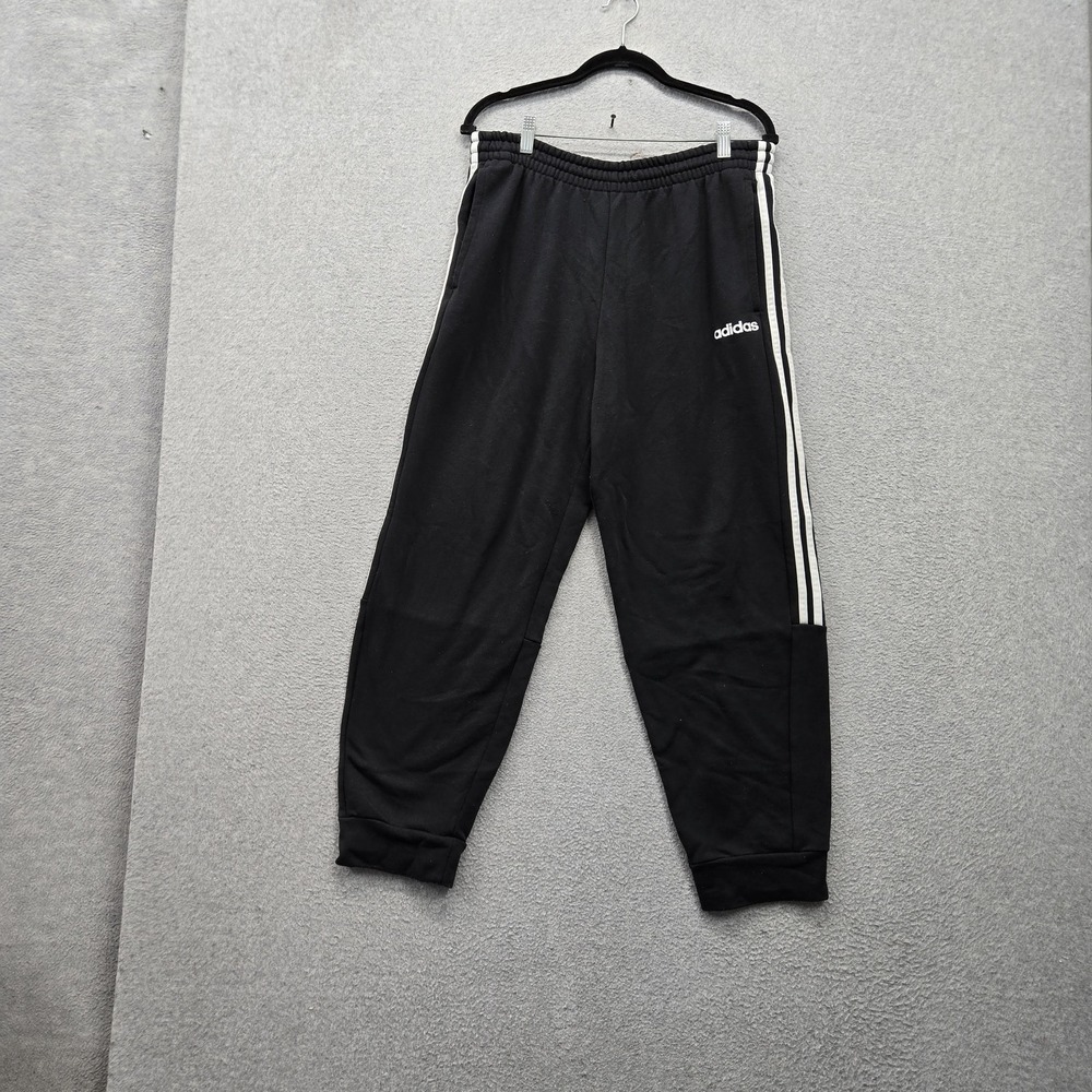 Adidas Men Activewear Pants L Black Sweatpants 27" Inseam Stretch